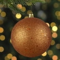 thumbnail image 3 of Northlight 4" Shatterproof Holographic Glitter Christmas Ball Ornament - Orange, 3 of 4