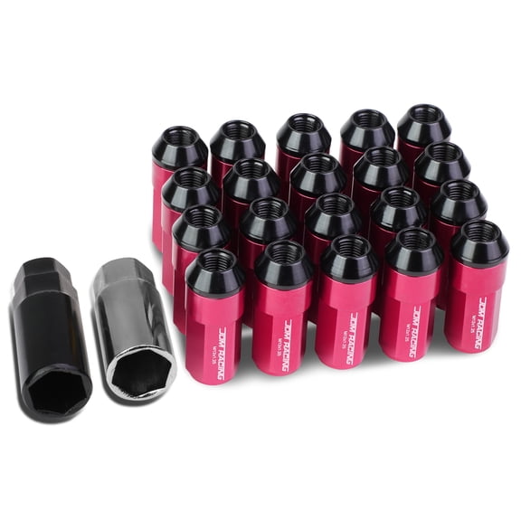 DNA Motoring LN-ZTL-9027-125-PK 20-Piece M12 x 1.25 Aluminum Alloy Wheel Lug Nuts 2 X Deep Drive Extension (Pink)