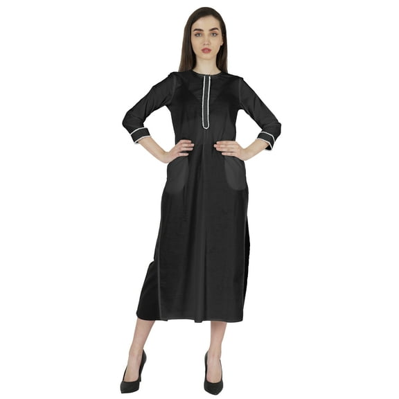 Phagun Casual Wear LongKurtiFor Women's 3/4Sleeves Designer Neck Ethnic Wear Kurta