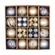 thumbnail image 3 of Juego de 44 adornos de bolas navideñas, decoración navideña, colgantes irrompibles, gotas para Gris Champán Dorado, 3 of 9