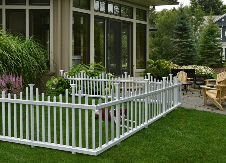 Outdoor Basic 4-Pack Patio Metal Garden Fence Kit for Vegetables Fruits Flowers 