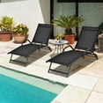 thumbnail image 3 of Gymax 2PCS Outdoor Patio Chaise Reclining Lounge Chairs w/ 5-Position Adjust Backrest, 3 of 9