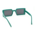 thumbnail image 4 of Kids Size Square Rectangle Thin Plastic Mod Fashion Minimal Sunglasses Green - Black, 4 of 4