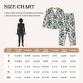 thumbnail image 3 of KLL Dinosaurs And Leaves Print Women's Long Sleeve Pajamas with Pants Sleepwear Loungewear 2 Set-XX-Large, 3 of 7