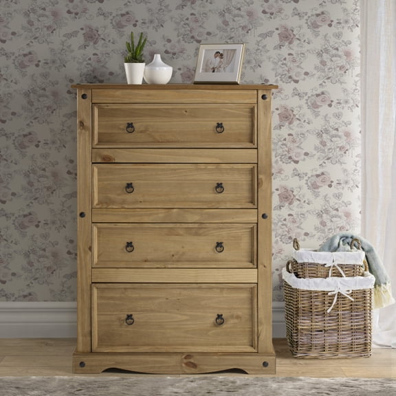 Wood Dresser 4 Drawers Chest Corona | Furniture Dash COR504
