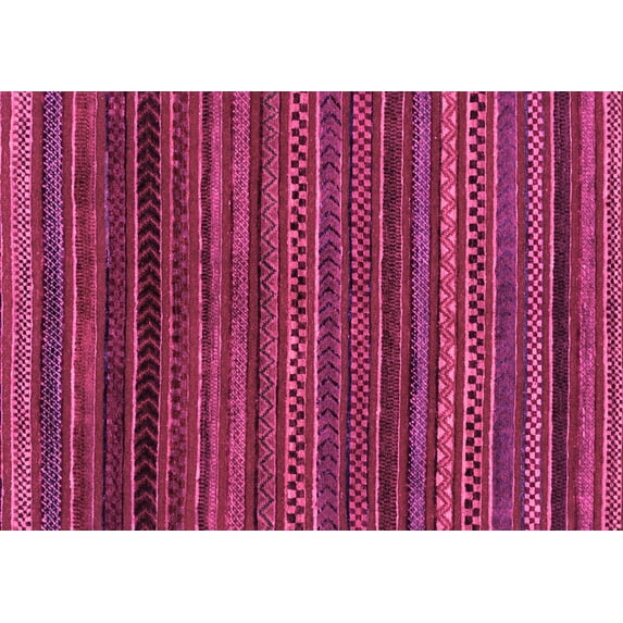 Ahgly Company Indoor Rectangle Oriental Pink Modern Area Rugs, 3' x 5'