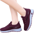 thumbnail image 4 of EKVAHL Orthopedic Lace Up Sneakers for Women, Knit Mesh Arch Support Wide Fit Rebound Cushioned Walking Shoes, Non Slip Daily Fitness Trainers Red, 4 of 5