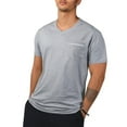 thumbnail image 3 of PiGOGI Men's Casual V-Neck Short Sleeve Shirt Pocket Lightweight Beach Summer Top Gray XL, 3 of 4