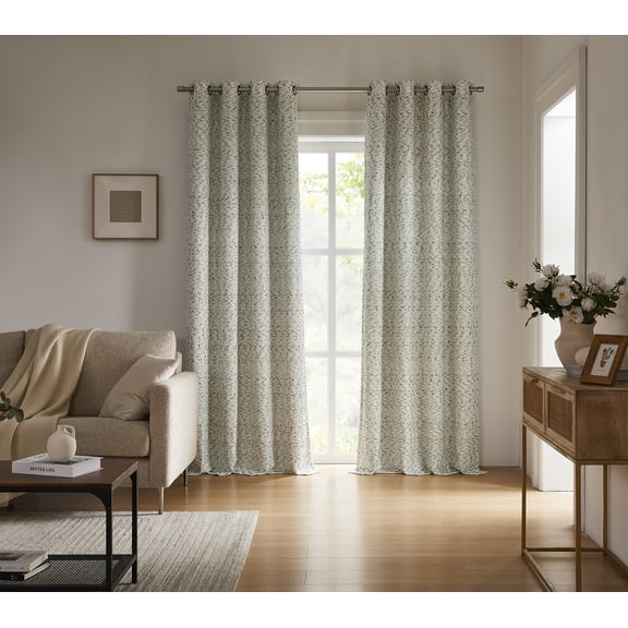SUNSHIELD ATELIER SAN MARCO 100% Blackout Curtains for Living Spaces, Single Curtain Grommet, 50” x 84”, Green