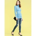 thumbnail image 5 of Made by Johnny Women's Long Sleeve Ribbed Turtleneck Pullover Sweater S AQUA, 5 of 6