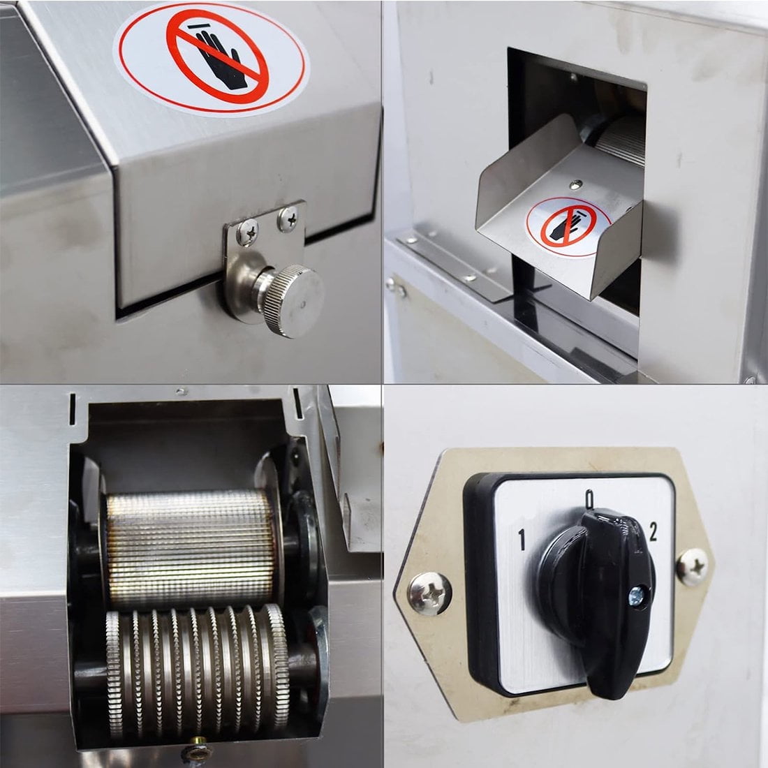 Electric Sugarcane Juicer Vertical Sugar Cane Ginger Sweet Sorghum Press Juice Machine 4 Rollers 110V