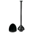 thumbnail image 2 of mDesign Plastic Freestanding Hideaway Toilet Bowl Plunger with Holder, Black, 2 of 6