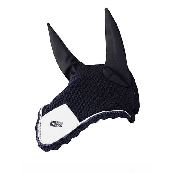 Equestrian Stockholm Ear Net Midnight White Edge Full