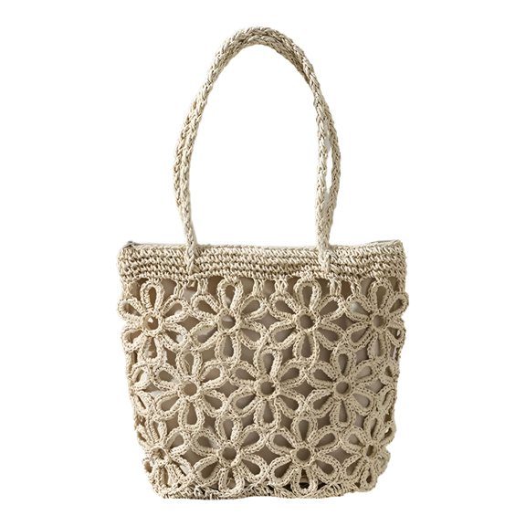 GASTROPOD Straw Woven Handbags for Women Hollow Shoulder Bag Large Flower Tote Purse Top Handle Bag Beach Summer