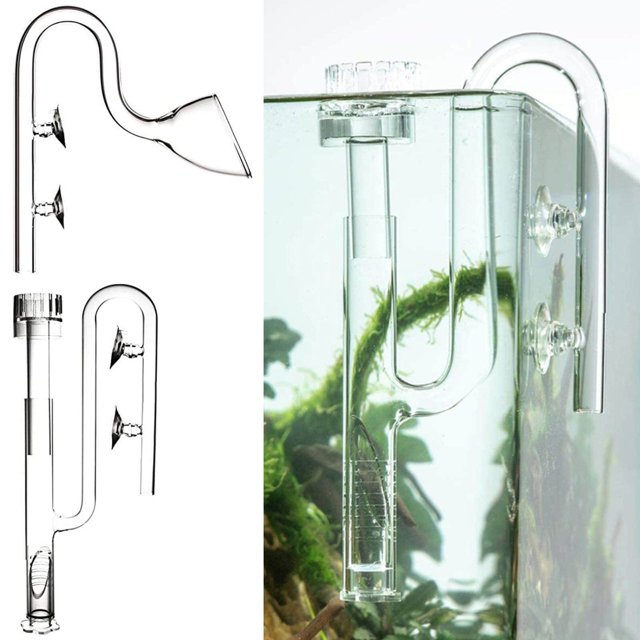 Langgg Clear Aquarium Lily Pipe Inflow Outflow Skimmer Water Tank Filter 13mm