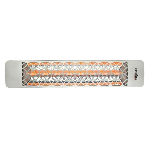 EF15120S2-Eurofase Heating-1500 Watt Plug-In Electric Infrared Single Element Heater-Stainless Steel Finish-Clover Decorative Fascia