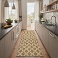 thumbnail image 2 of 2x6 Area Rugs Machine Washable Non Slip Low Pile Runner for Hallway, Laundry Room, Bedroom, Bathroom, Diamond Lattice Geometric Print Modern Rug, Camel Beige, 2 of 5