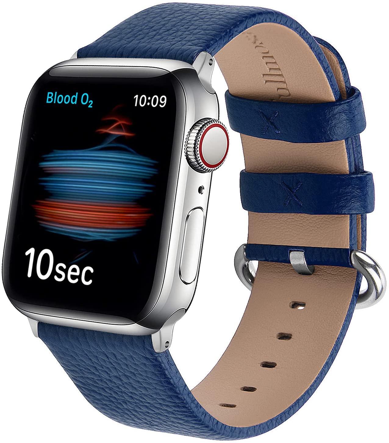 Compatible with Apple Watch Band 45mm 44m 42mm 41mm 40mm 38mm, Classic  Litchi Leather Band/Strap with Stainless Steel Buckle for iWatch SE\u0026Series7  6 5 4 3 2 1, Replacement Band for Men Women | Walmart Canada