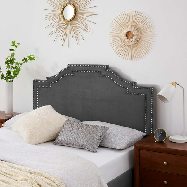 Modway Lucia King/California King Tête de Lit en Velours de Performance, Charbon