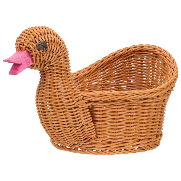Forma de pato Canasta tejida de mesa Cesta de frutas Canasta de almacenamiento Canasta de plástico Canasta de plástico
