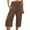 C-Coffee, variant on Wyobmus Capri Pants for Women High Waisted Wide Leg Linen Trousers 3/4 Elastic Waist Loose Straight Fit Lounge Pants C-Pink