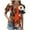 Orange#02, variant on JTZGDY Womens Summer Short Sleeve T-Shirts Cute Floral Printed Button Wrap Cross V Neck Graphic Tunic Tops Trendy Business Work Blouse Blue#01 XXL