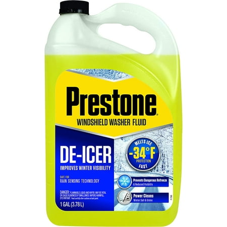 Prestone AS253-6PK De-Icer Windshield Washer Fluid (for Temperatures as Low as -34F), 1 Gallon, 6 Pack