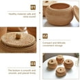 thumbnail image 5 of Round Rattan Basket with Lid:Farmhouse Decorative Box,Small Woven Basket Desktop Tray,Multifunctional Storage Wicker Basket for Bread,Cookies,Keys (G), 5 of 9