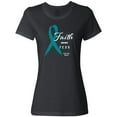 thumbnail image 3 of Inktastic Faith over Fear Ovarian Cancer Awareness with Teal Ribbon Women's T-Shirt, 3 of 5