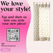 Urban Shop 38 x 63 Sheer Single Curtain Panel, Sunflower Print