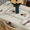 thumbnail image 3 of Mantel de encaje bordado con flores, color crema, corte de lujo, mesa Clo, 3 of 5