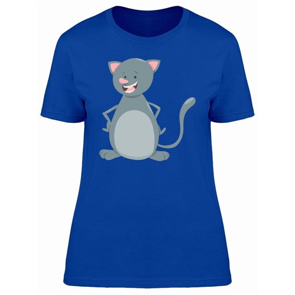 Cool Happy Kitten Cartoon Tee Women's -Image by Shutterstock