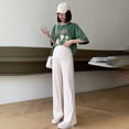 thumbnail image 6 of YUEHUA Women's Maternity Pants Casual Loose Wide Straight Leg Cozy Pant Pregnancy Palazzo Lounge Trousers with Pockets, 6 of 6