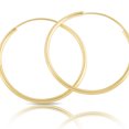 thumbnail image 3 of 14K Yellow Gold Women's Endless Tube Hoop Earrings - 1mm-1.5mm Thick - 8mm-60mm Diameters, Singles and Pairs, 3 of 7