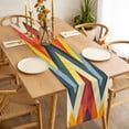 thumbnail image 5 of Abstract Geometric Table Runner 13x48 inch National Style Vintage Blue Stripe Cotton Linen Dining Table Runner Ideal for Dresser Kitchen Coffee Tables - Machine Washable, 5 of 9