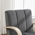 thumbnail image 5 of Modern Swivel Accent Chair with  Upholstery and Solid Wood Armrests, Cozy Lounge Chair for Any Space，Charcoal, 5 of 11