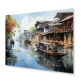 thumbnail image 2 of Designart "Boat Amidst Vietnam s Floating Markets II" Vietnam Metal Art Print, 2 of 5