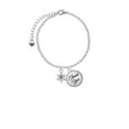 thumbnail image 2 of Delight Jewelry Silvertone Mini Star of David with Blue Crystal - Domed Thank You Charm Bracelet, 6"+2", 2 of 5