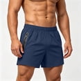 thumbnail image 2 of Men's Workout Running Shorts Quick Dry Active 4 Inches Shorts with Zipper Pockets, Lightweight, Breathable Navy, 2 of 6