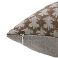 thumbnail image 3 of Fabdivine Block Print Throw Pillow Cover, 22x22 Inch Thick Linen Decorative Cushion Cover, Floral Boho Design Brown Pillow Cover for Sofa And Couch, 3 of 5