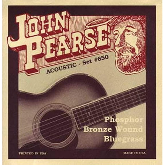 John Pearse P650 Bronze Acoustic Guitar Strings, Medium