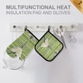 thumbnail image 4 of Yayeee Oven Mitts and Pot Holder Set of 2 Heat Resistant Kitchen Gloves Baking Hot Pad, Green Martini Glass, 4 of 5