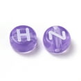 thumbnail image 4 of Transparent Lilac Acrylic Beads Horizontal Hole Mixed Letters Flat Round with White Letter 7x4mm Hole: 1.5mm 100pcs/Bag, 4 of 8