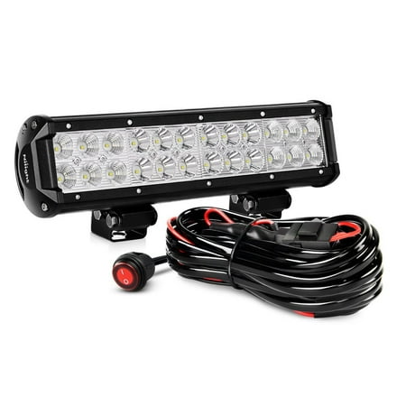 Nilight ZH007 LED Light Bar 12 Inch 72W Spot Flood Combo with Off Road Wiring Harness, 2 Years