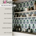 thumbnail image 3 of S4Sassy Peel and Stick Walls Covering, Floral Bud Print - Asian Style Wall Mural, Instant Walls Makeover for Bathroom, Laundry Room, Closet Interior - Self-Adhesive Wallpaper Vinyl - Green, 25"x120", 3 of 7