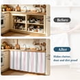 thumbnail image 4 of Pink Grey Striped Cabinet Curtain 35"Wx35"L,Dustproof Under Sink Skirt W/ Self Adhesive Tape,Geometric Vertical Stripes Minimalist Cabinet Curtain Cover for Kitchen Sink,Bathroom Vanity,Laundry Room, 4 of 9