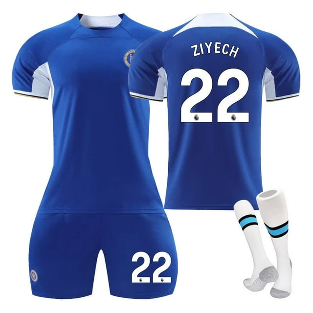 23-24 Chelsea home children's student training suit jersey sports team uniform NO.22 ZIYECH 2XL