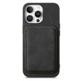 thumbnail image 2 of KAIYANG D12 Funda de cuero + TPU para iPhone 16 Pro, estilo retro, con ranura para tarjetas desmontable, color negro, 2 of 5