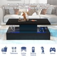 thumbnail image 6 of UHOMEPRO 41" LED Coffee Table with Storage Drawers, High Gloss Black Rectangular Coffee Table, Modern Center Table with Large Storage Space, App/Remote Control, 6 of 9