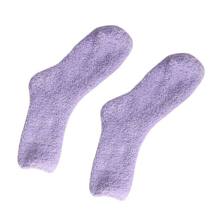 

Warm Women Socks LadAutumn Winter Soft Bed Socks Coral Velvet Plush Solid Color Thicken Floor Bed Sock